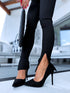 Black LUX leggings with slits LM1173